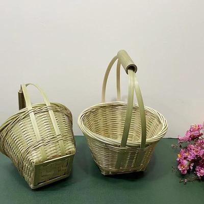 Cesta Redonda de Bambu para Segurar na Mão - Pequena Cesta Trançada para Chá, Frutas ou Doces