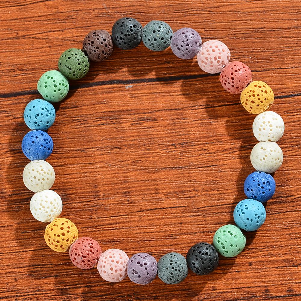 1 Piece Candy Color Volcanic Stone New Beginning Bracelet, Attract Wealth, Eliminate Negativity, Gift for Family and Friends