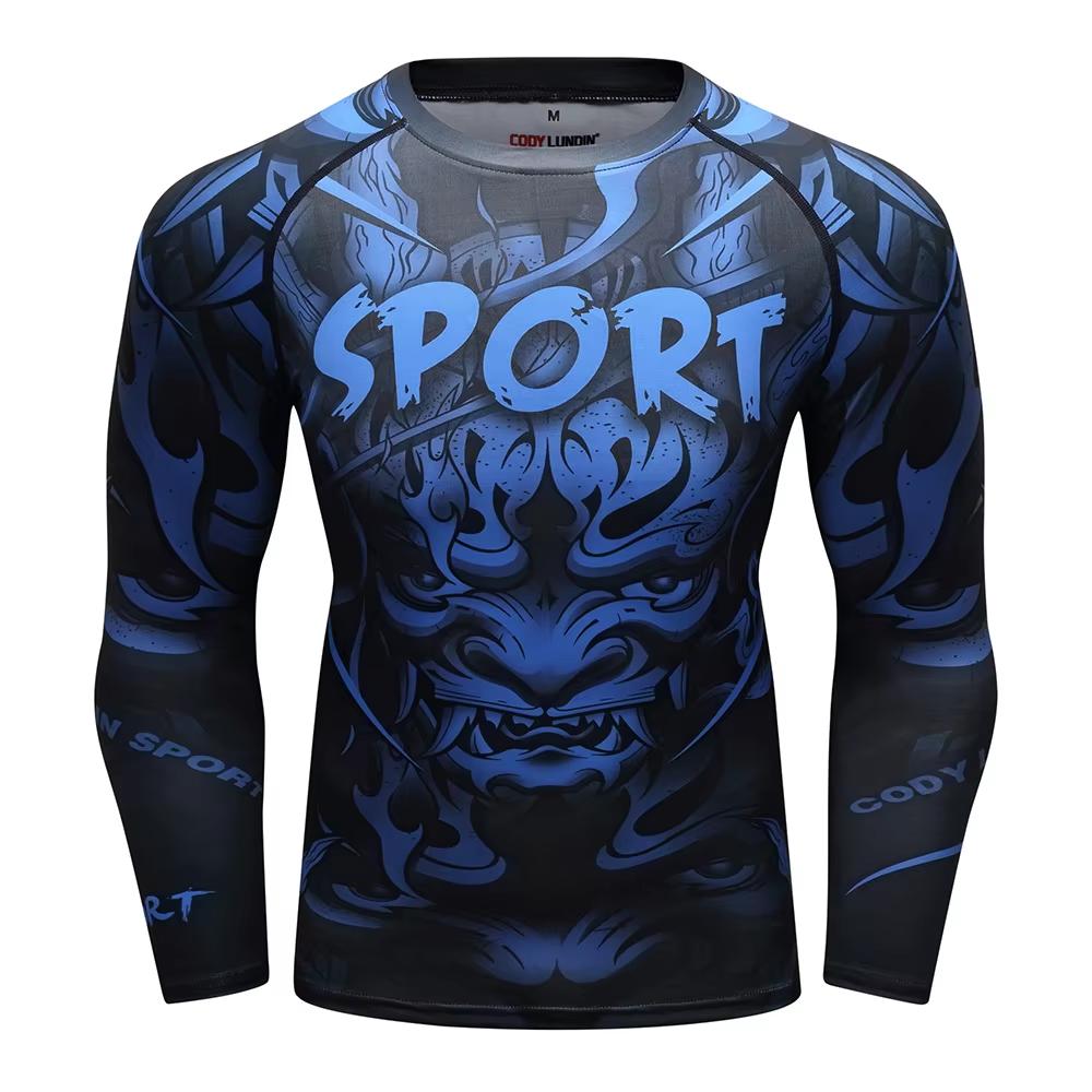 Fight Workout Mma Men'S Long Sleeve MMA Compression T-Shirt Men Boxing Rashguard Blank Bjj Rash Guard Sportswear Tees