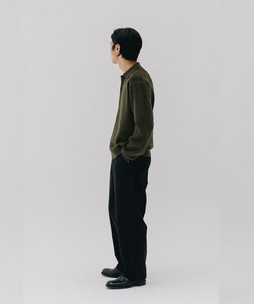 BLANKROOM Collared Cardigan_Moss Green
