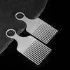 Travel Aluminum Comb with Embedded Finger Rings Hangable Wide Spaced Teeth Easy Detangling Men Grooming Essential