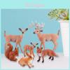 Hand-painted Simulation Of Animal Reindeer Squirrel Red Fox Model Set For Collectors
