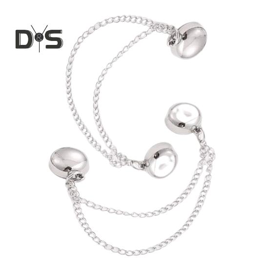 

2 шт. Магнитные прищепки многофункциональные красочные броши для одежды цепочка кисточка дизайн зажимы для одежды аксессуары для одежды серебряный