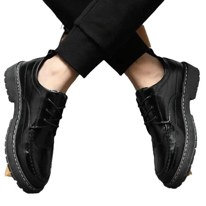 Fashion Casual Leather Shoes for Men British High End Business Formal Casual Student Suits Work Groomsmen Wedding Shoes