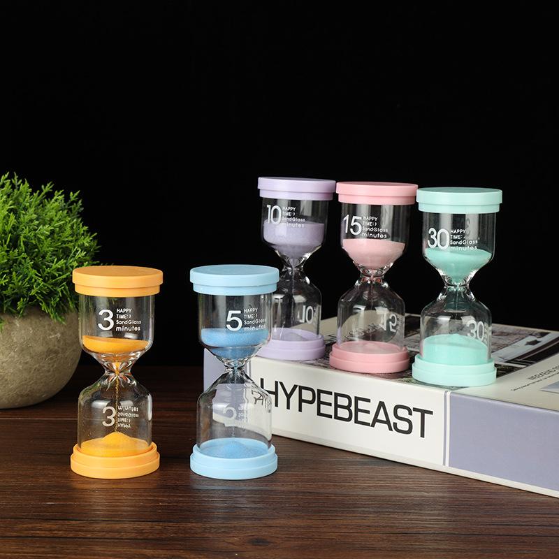 5pcs Creative Time Hourglass Timer Flowing Sand Ornament Living Room Desktop Ornament Birthday Gift Children's Time Hourglass