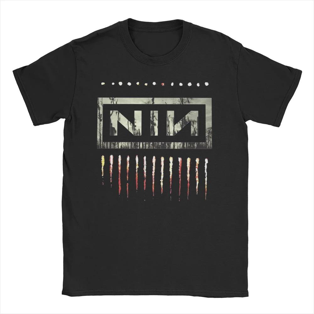 Nine Inch Nails NIN Rock Band Apparel Men's Women Cotton T Shirt Cotton Tee Print Oversized T-shirt Summer Unisex Clothes Cotton