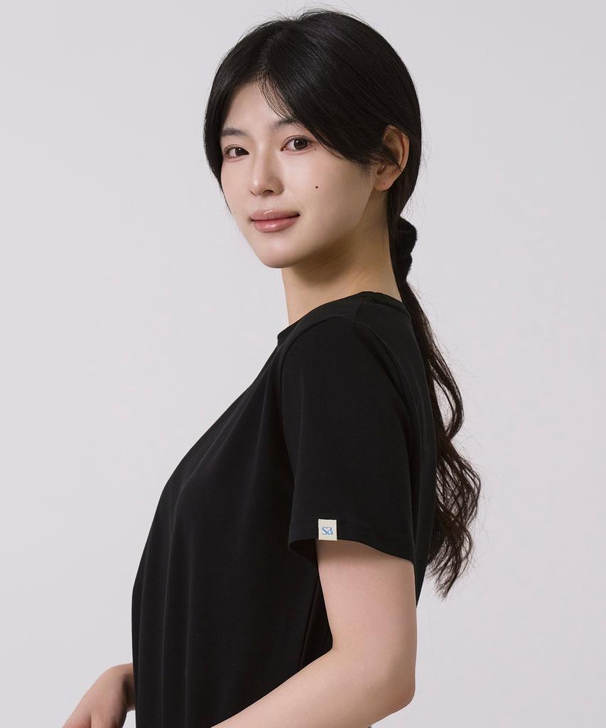 Sayu Basic Tension Short Sleeve T-Shirt Black