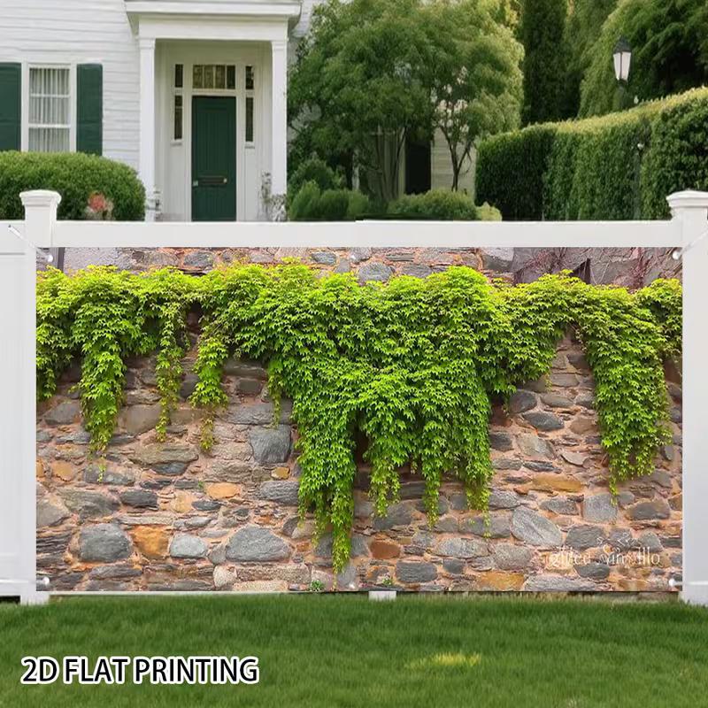 2D Hanging Ivy Stone Wall Photo Backdrop Wedding Birthday Party Background