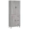 Highboard Gray Sonoma 69.5 X 34 X 180 Cm Particleboard