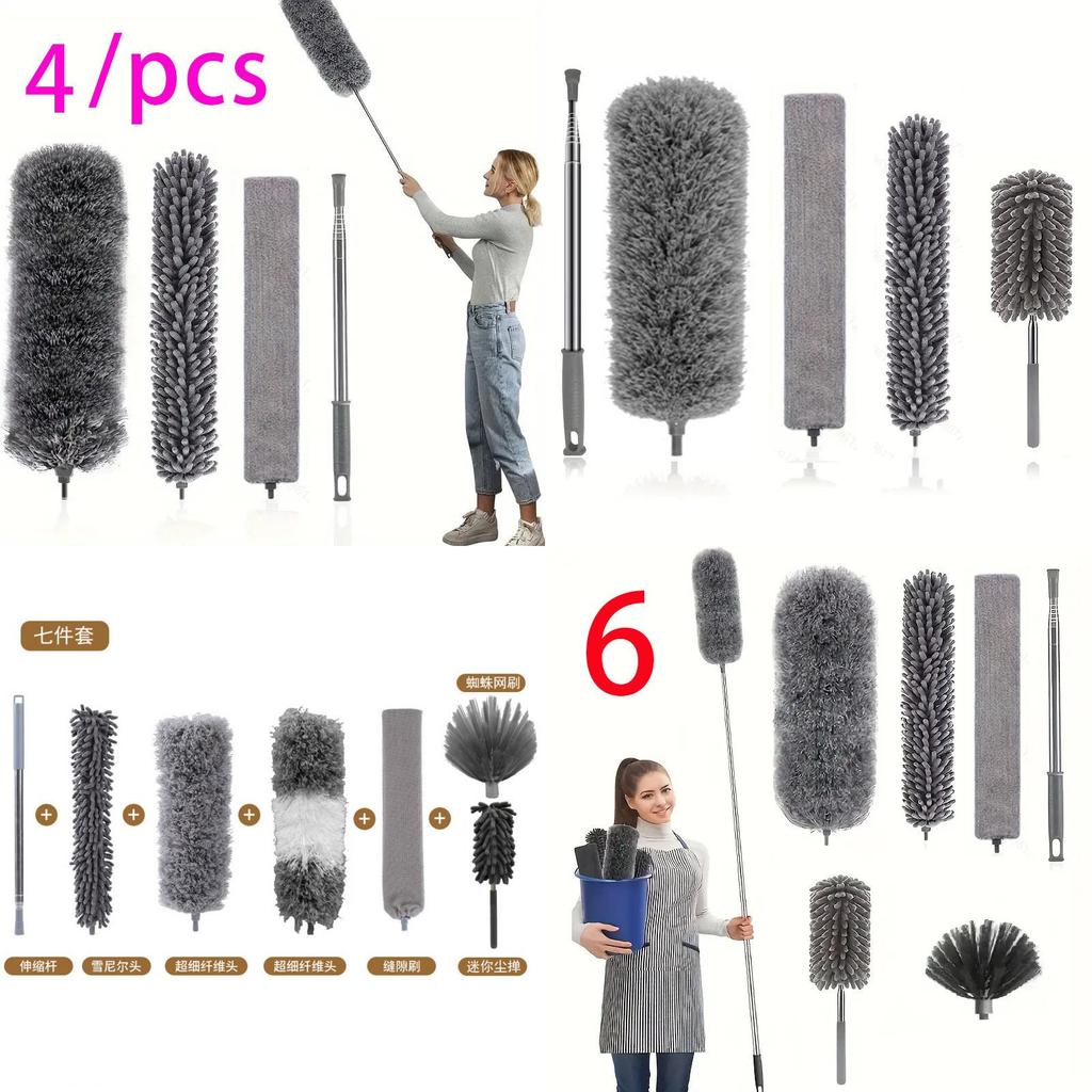 Fiber Dusting Duster With Telescopic Pole For Home Cleaning And Dusting Tasks
