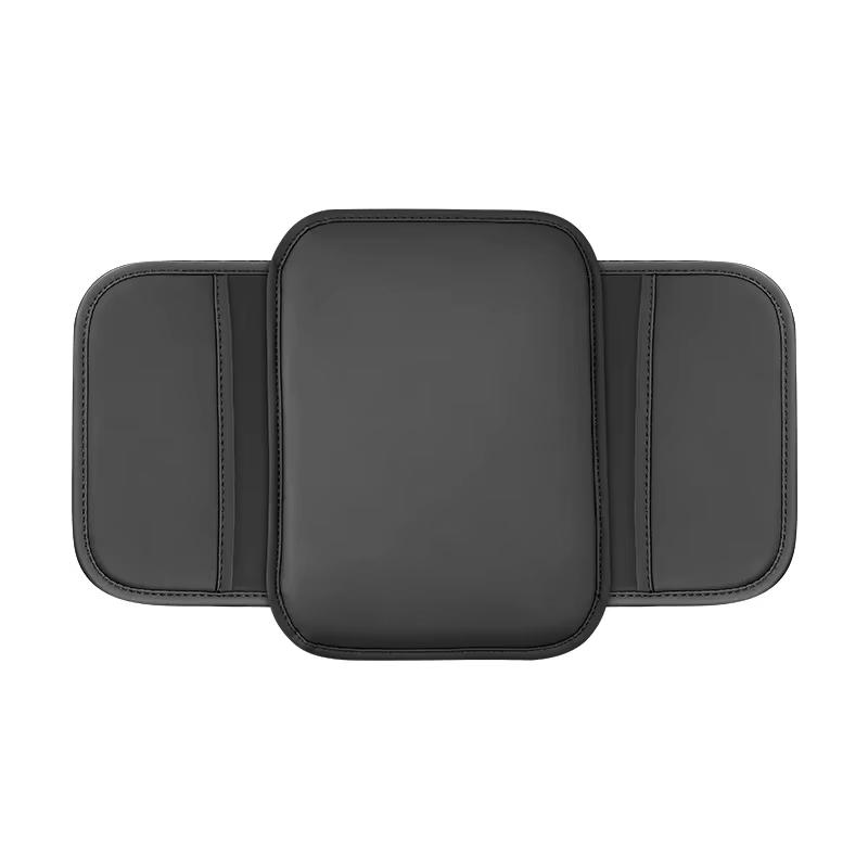 

Кожаная подушка для подлокотника автомобиля, защитный чехол от царапин, защитный чехол для центральной консоли, увеличивающий высоту, карман для хранения вещей чёрный