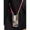 Heart-Design Mirror Phone Case with Lanyard for Apple 13/14/15/16 Pro Max