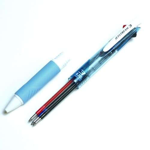 Mitsubishi Pencil 3 Color Ballpoint Pen Jet Stream 0.7 Light Blue Easy to Write SXE340007.8