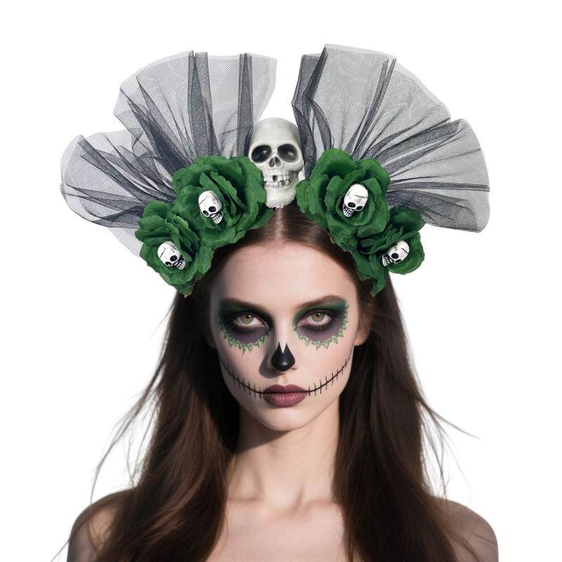 Rose Flower Crown Headband Photo Props Boho Halloween Headwear Party Costume Day Of The Dead Headpiece