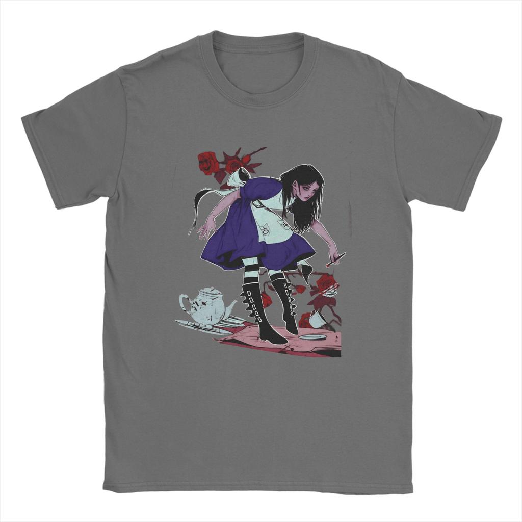 Unisexs Game AAlice Madness Returns T Shirts  100 Cotton Tops Vintage Short Sleeve Round Neck Tees Adult TShirts