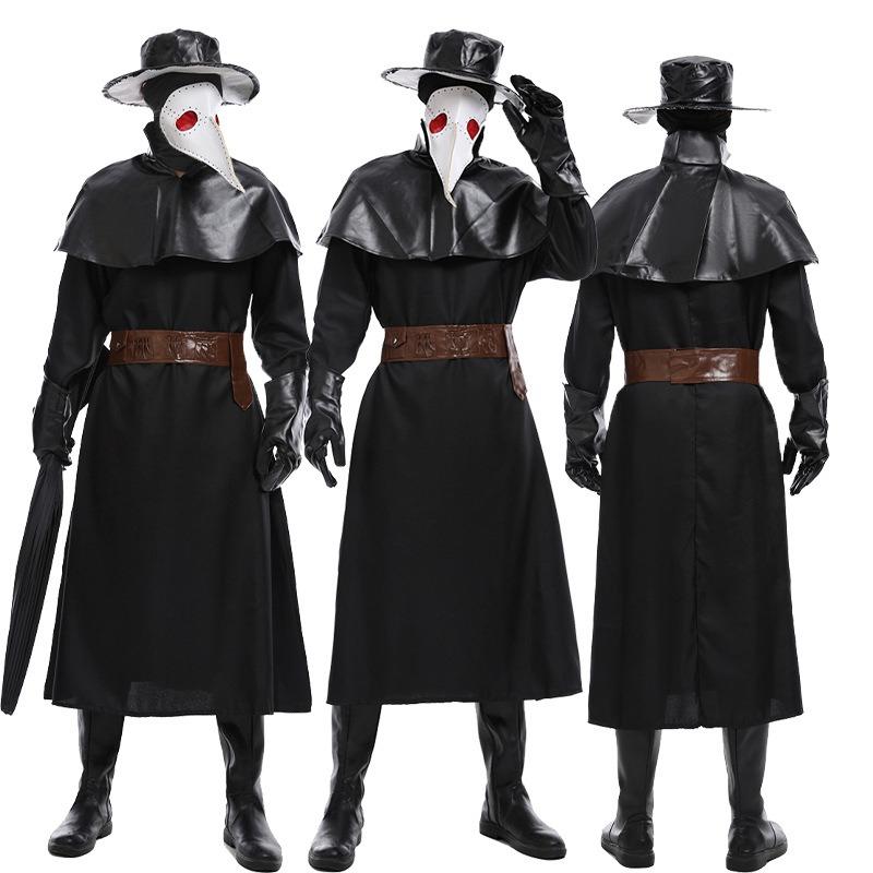 Halloween medeltida steampunk pestläkare diablo döden näbbmask pardräkt