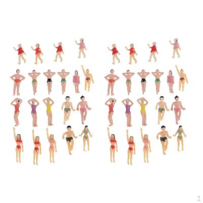 40 Pieces 1/50 Beach Scale Figures Sandtable Scenery Landscape Accs
