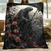 Grim Reaper Flannel Blanket - Gothic Throw for Couch/Bed, Soft & Durable, Unique Gift for Horror Fans & Halloween Decor