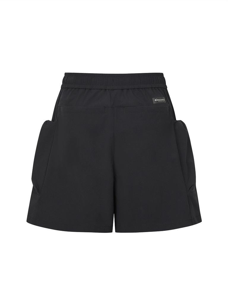 DISCOVERY EXPEDITION Freshvent Women'S String Pocket Cargo Shorts (Black)