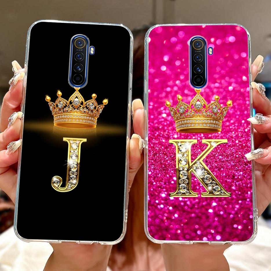 Für Realme X2 Pro Hülle RMX1931 Luxuriöse Krone Buchstaben Handyhülle Für Realme XT X 2 Pro RealmeX2 RealmeXT Hülle Weiche Silikonhülle