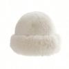 1pc Women's Winter Plush Bucket Hat, Women's Fashionable Thick Hat, Winter Warm Hat, Can Be Paired With Wool Coat, Winter Clothing Winter Outfits