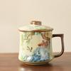 Ru kiln mug gift box with lid tea separation water cup ceramic tea brewing office cup business meeting souvenir