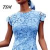 Pencil Dress Fashion Party O Neck Sleeveless Formal Mid Waist Lace Evening for Banquet