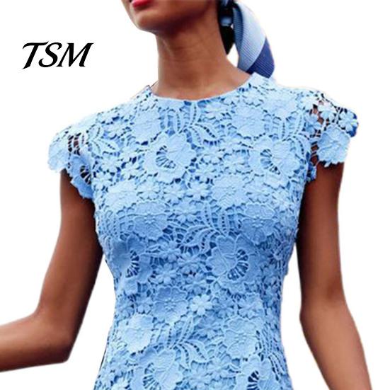 Pencil Dress Fashion Party O Neck Sleeveless Formal Mid Waist Lace Evening for Banquet