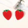 Summer new cool fruit drip oil alloy big strawberry sweet pastoral stud earrings, creative and fashionable