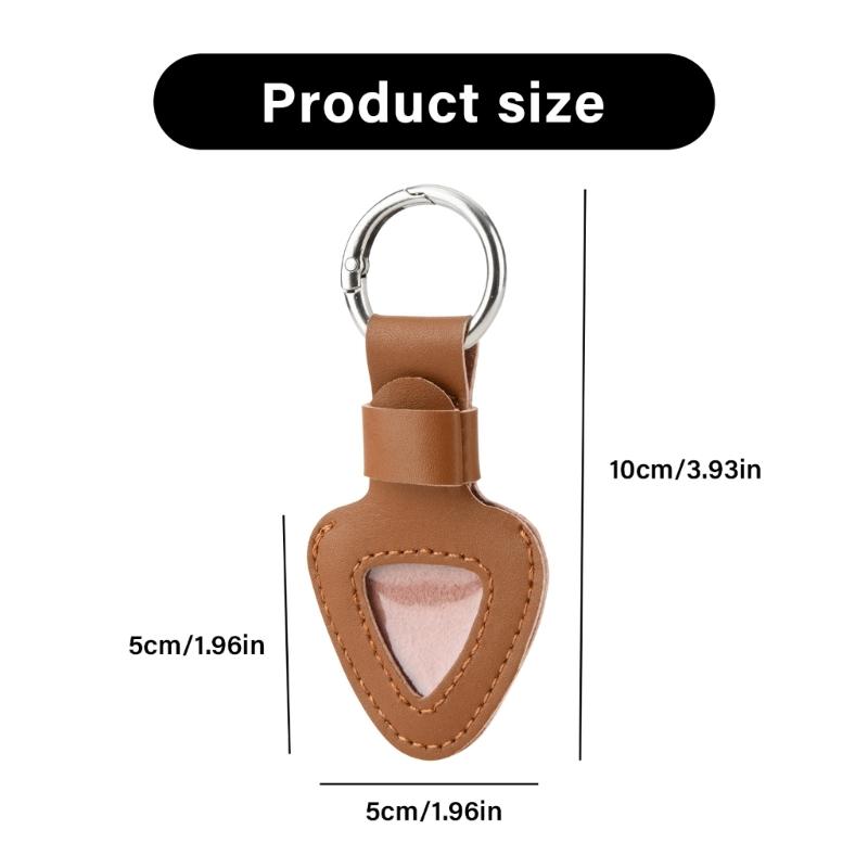 Guitar Pick Container Guitar Accessory Tool Pocket with Keychain Guitar Pick Holder Guitar Pick Pouches PU Texture
