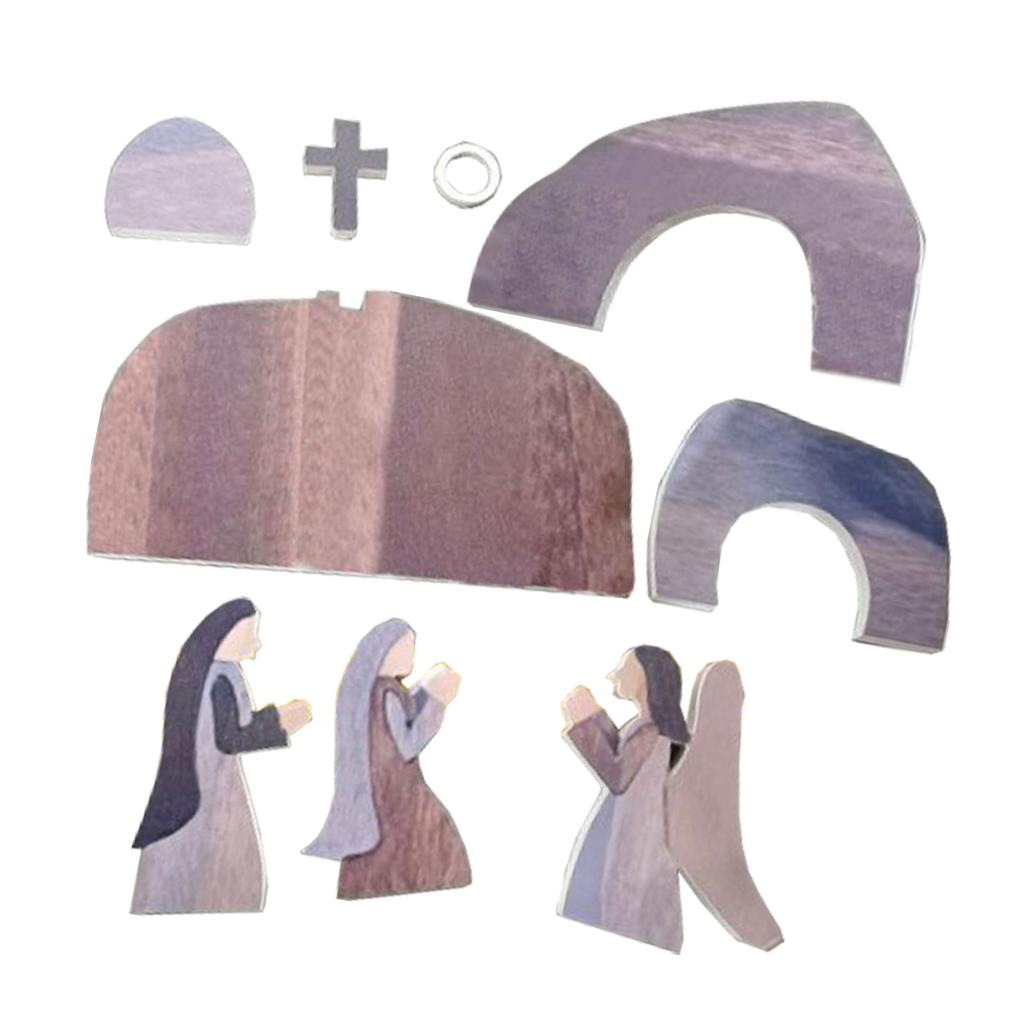Easter Scene Wooden Decoration Wooden Jesus Nativity Christ Statue Decoration