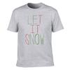 Unisexs Cotton Tshirt Let It Snow Print Casual Short Sleeve Top For Winter Holiday Christmas Daily Wear