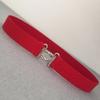 Wide Stylish Womens Elastic Belt For Versatile Outfits In Elegant Black Color