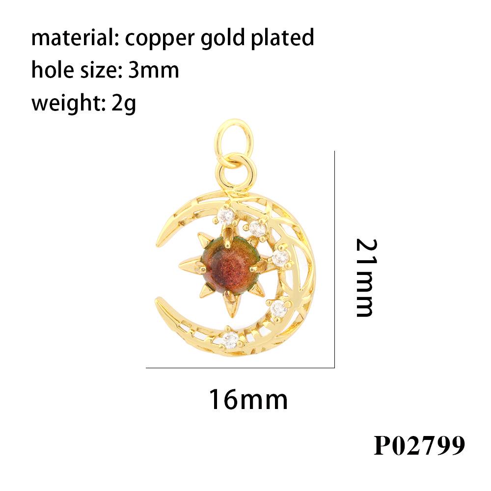 18K Gold Plated Copper Whale Pendant Necklace with Crystal Inlay - DIY Jewelry Material