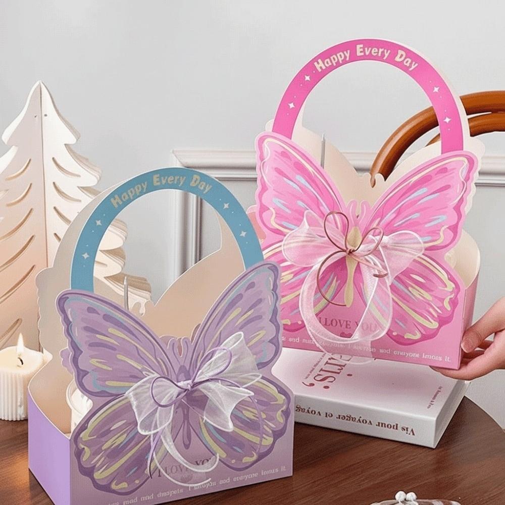 Floral Arrangements Gift Box Paper Handled Paper Box Decorative Flower Bouquet Bag Parties