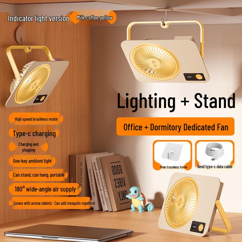 

USB Rechargeable Desktop Fan - Compact, Strong Wind, Ideal for Students and Office 1200mAh Battery with Indicator