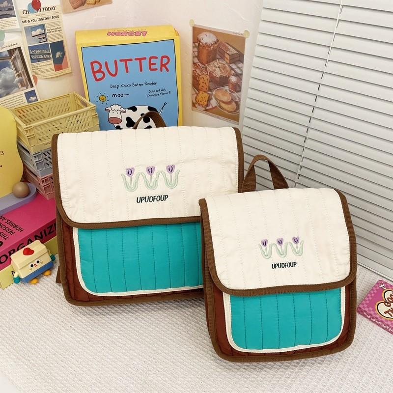 Large Capacity Stylish Colorful Striped Backpack For Kids And Parents With Modern Design