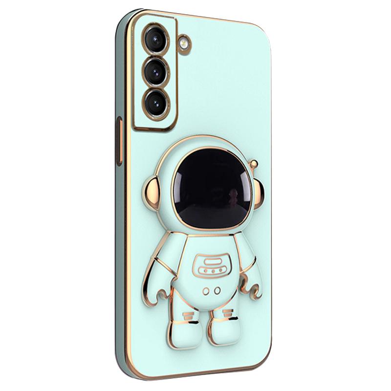 For Samsung Galaxy S23 Astronaut Phone Case Electroplating TPU Shockproof Cover