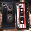Custodia Audio per Telefono con Cassetta Magnetica Mixtape Vintage per iPhone 15 14 13 12 Pro Max 11 Pro Max 7 8 Plus X XS XR SE Guscio Morbido