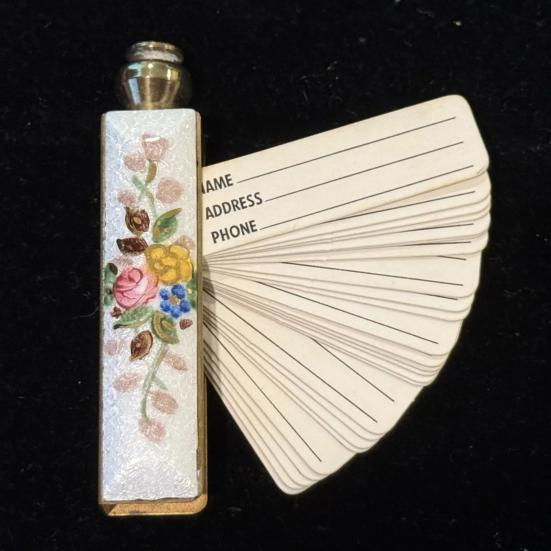 1/2/3Pcs Enamel Flower Brass Phone Book Handmade Vintage Chinese Style Mini Pocket Portable Floral Phone Directory Address Book Collectible Decoration