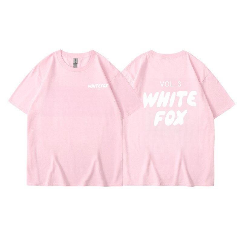 Men's Women's Summer Comfortable Casual White Fox Letter Solid Color Printed T-shirt-Soft Fabric Summer Relaxed Fit Clothing