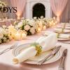 Non-slip Napkin Holder 6Pcs Rings, Elastic Design for Light And Thick Wedding Banquet Napkins, Imitation Holly Leaf Accessory Weddings Parties