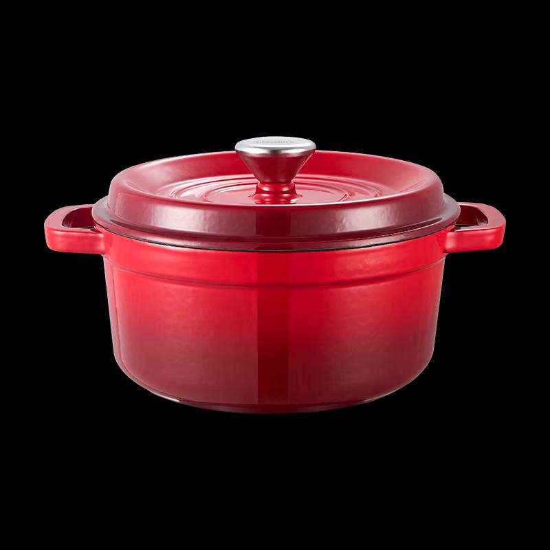 GLASSLOCK Red Flame Glass Pot