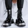 New men's Martin boots British thick heel platform locomotive boots round head lace-up tooling lace-up short boots tide 3986-R