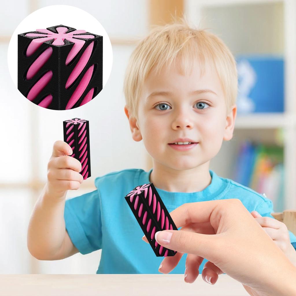 3D Printed Square Column Rotating Push-push Ornaments Educational Toys