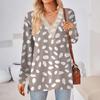 Womens Tops Loose V-neck Contrast Color Split Loose Long Sleeve T-shirt Women's Tops