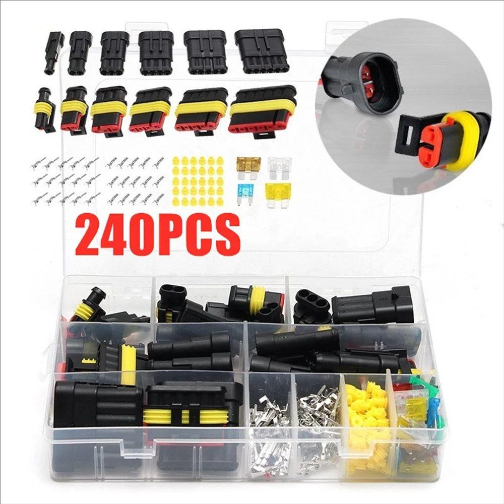 Waterproof 2 Pin Wire Connectors - Automotive Connector Kit for Car Truck Motorcycle Marine Boat Quick Connect Replacement