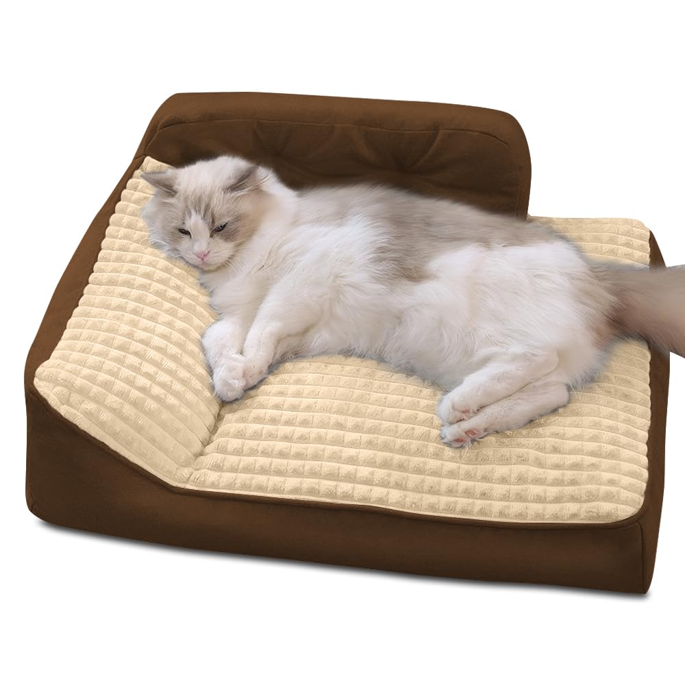 OEESYA Cat Dog Summer Pet Bed with Armrests and Deformation Suitable for Small Dogs and All Bed, Bed, Cooling, Breathable, Sofa-Style Handles,
