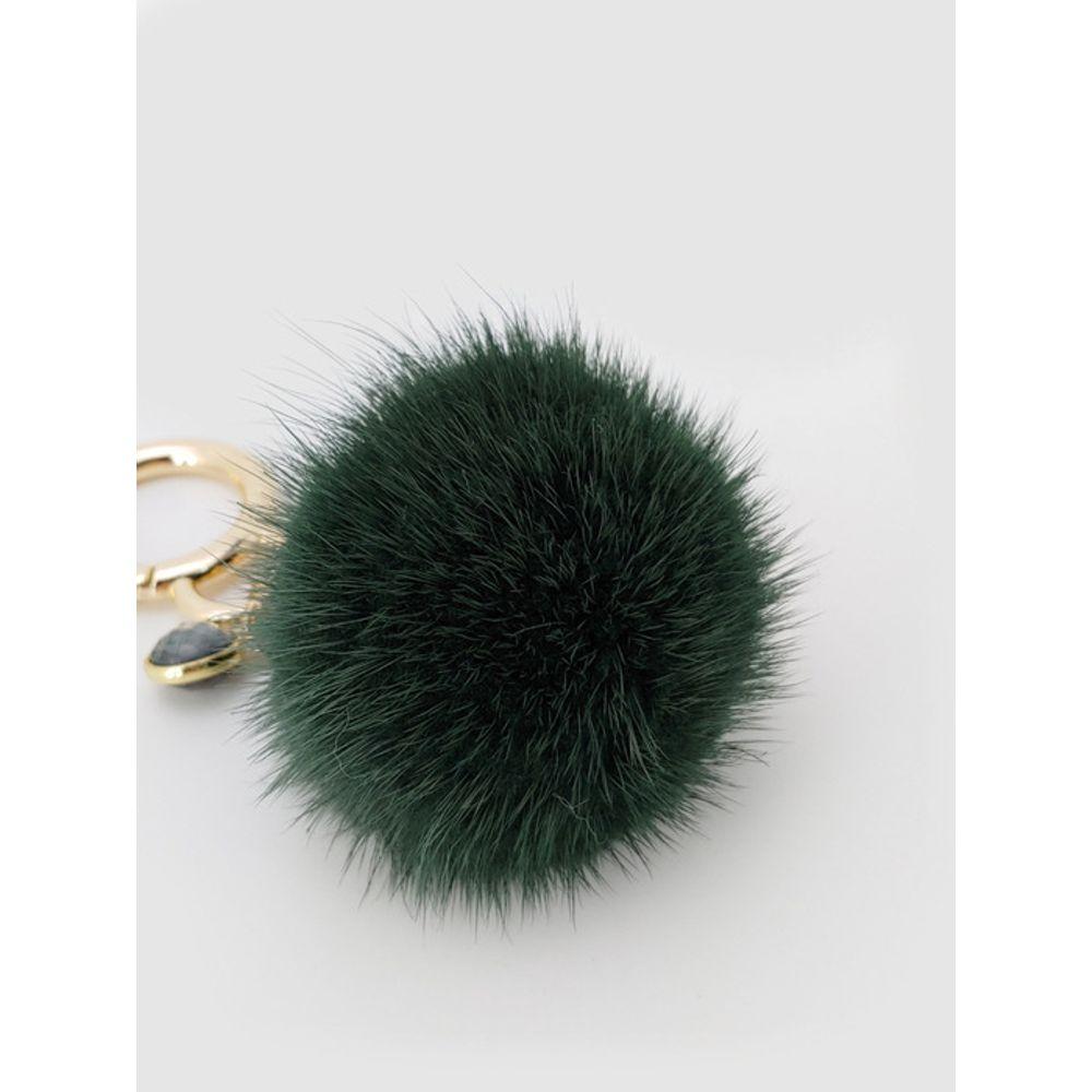 LALA Natural Mink Fur Keychain - Green