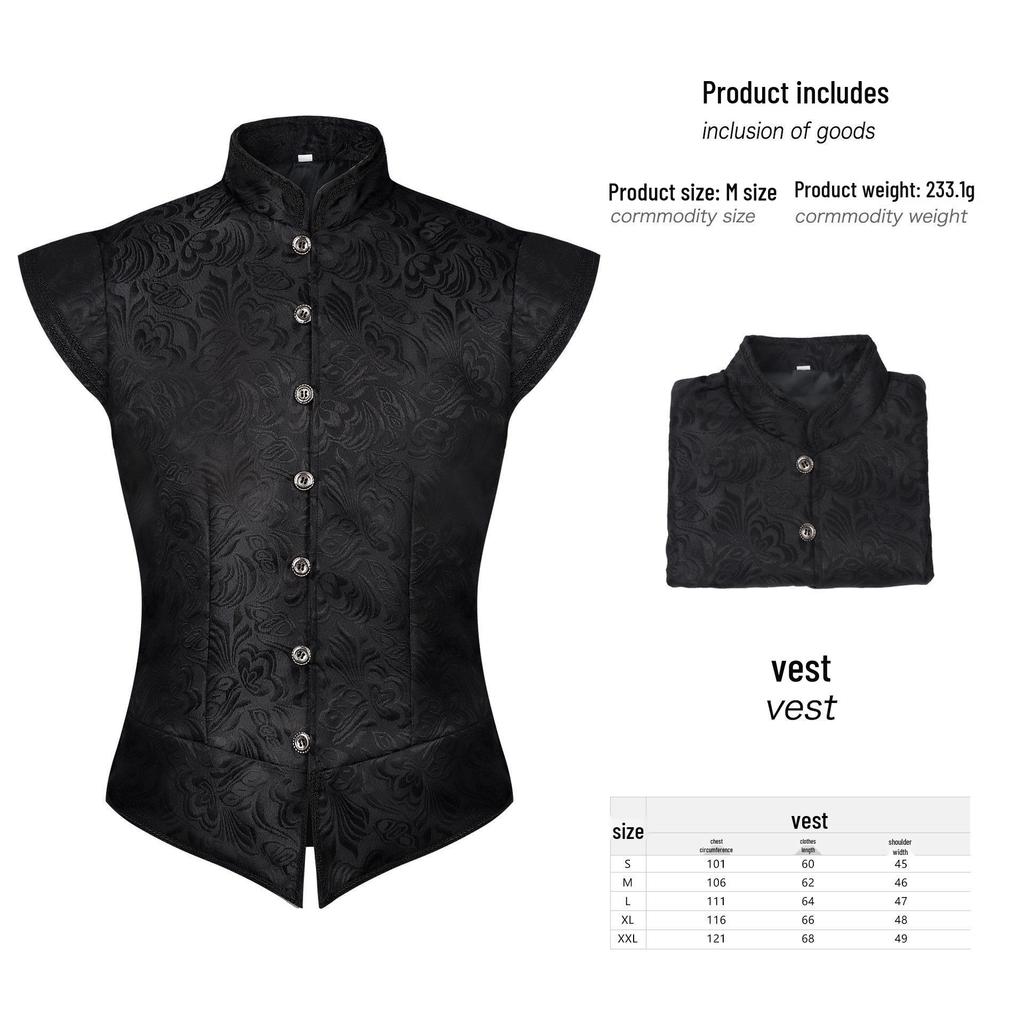 Templar Knight Medieval Patchwork Corset Vest Halloween Men's Stage Costume
